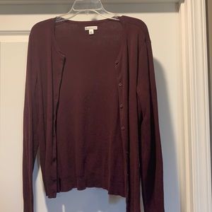 Croft &Barrow M button-down cardigan burgundy/wine
